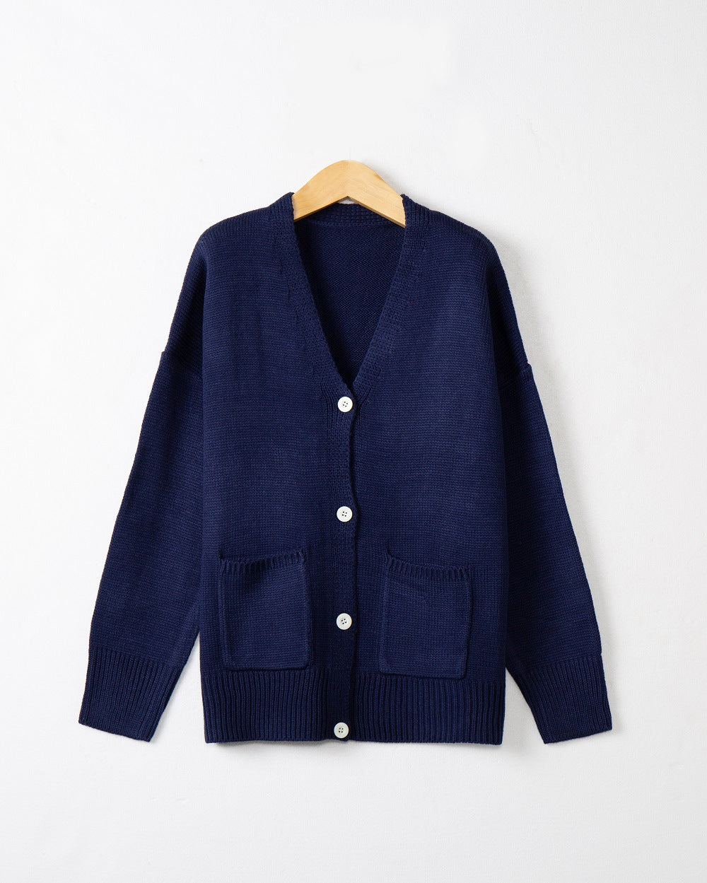 Dames Gros Tricot Cardigan avec poches pratiques et décolleté en V Chic und Stil