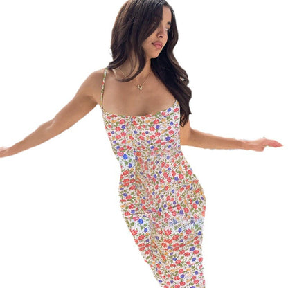 Robe Maxi Slip Fleur Femme Chic und Stil