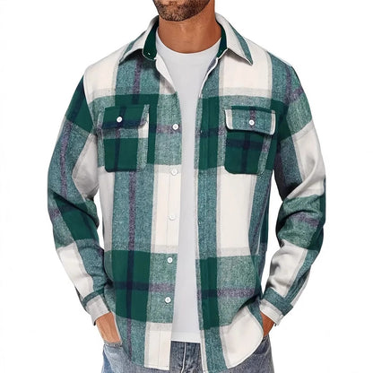 Chemise à carreaux en flanelle pour hommes avec poches poitrine doubles Chic und Stil