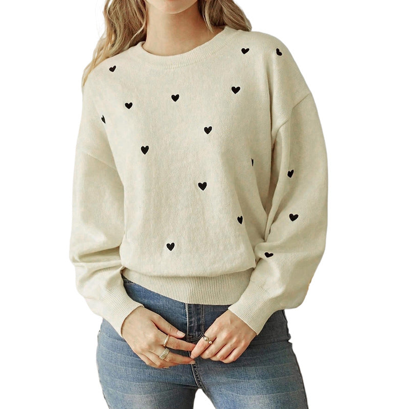 Pull en peluche pour femmes avec design en forme de cœur et coupe décontractée Chic und Stil