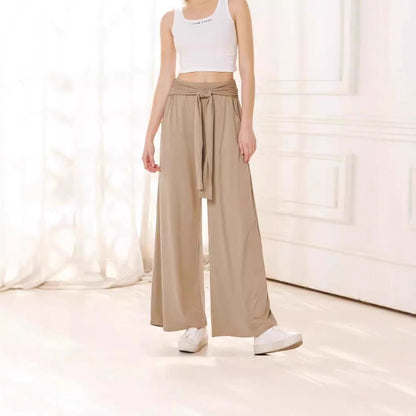 Women Comfortable and Stylish Wide Leg Pants with Waist Belt Chic and Style