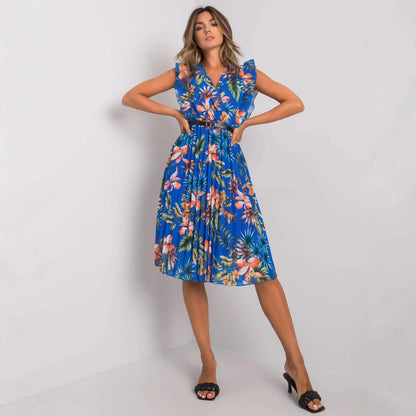 Robe midi à volants à motif floral pour dames Chic und Stil