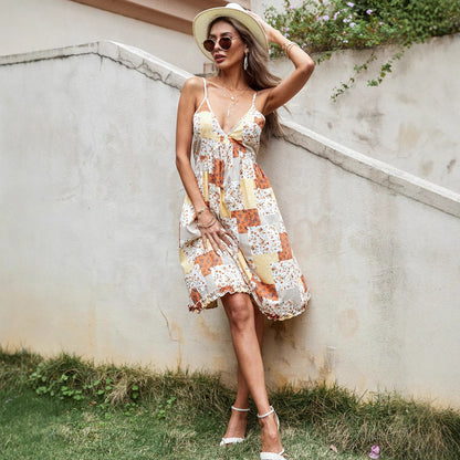 Robe mini femme au design patchwork tendance avec de délicats détails en volants Chic und Stil