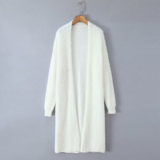 Dames pull en tricot confortable avec design frontal ouvert et manches longues Chic und Stil