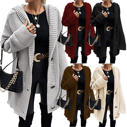 Dames Gros tricot Cardigan avec coupe décontractée et détails modernes de boutons Chic und Stil