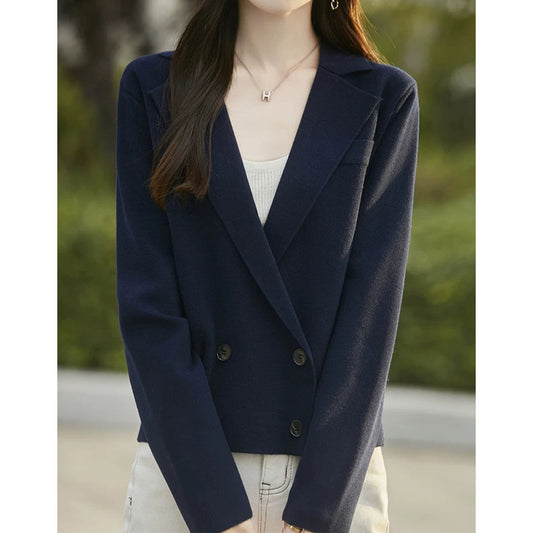 Veste croisée à double boutonnage pour femme Chic und Stil à coupe décontractée