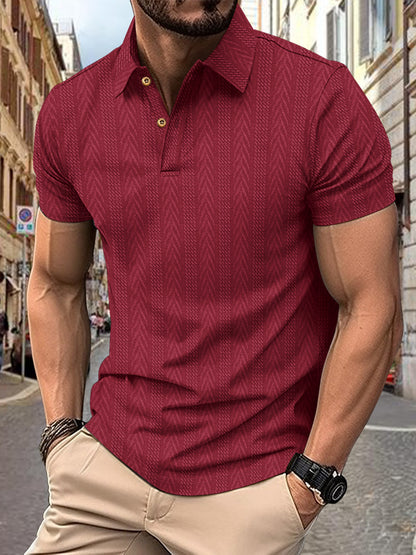Polo-shirt pour hommes à manches courtes tendance avec design texturé Chic und Stil