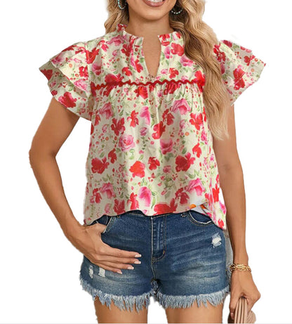 Blouse en viscose légère pour femmes avec détails en volant et coupe décontractée Chic und Stil
