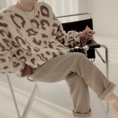Dames Grand Pull en Design Imprimé Animalier Chic und Stil