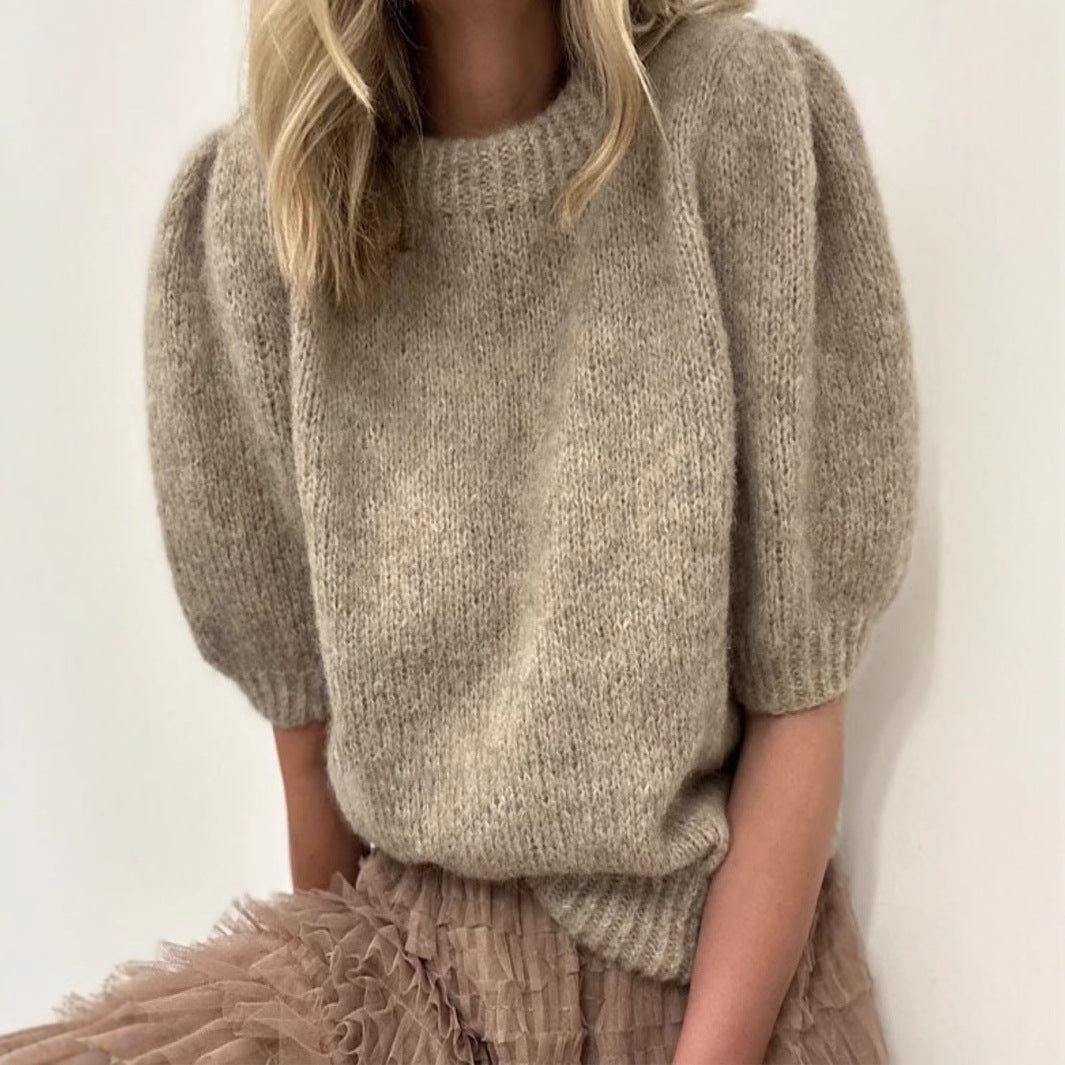 Pull femme avec manches bouffantes et tricot doux Chic und Stil