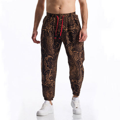 Casual Harem Pants for Men with Colorful Floral Print and Elastic Chic and Style