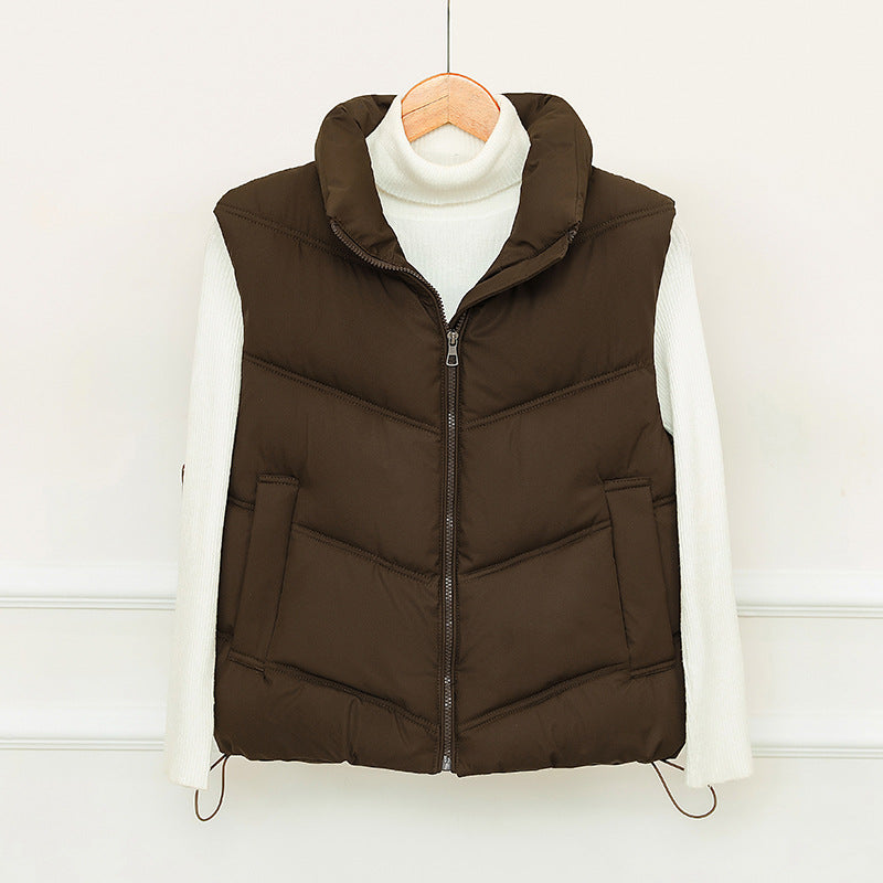 Dames gilet matelassé avec col haut et poches avant pratiques Chic und Stil