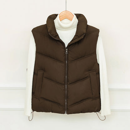 Dames gilet matelassé avec col haut et poches avant pratiques Chic und Stil