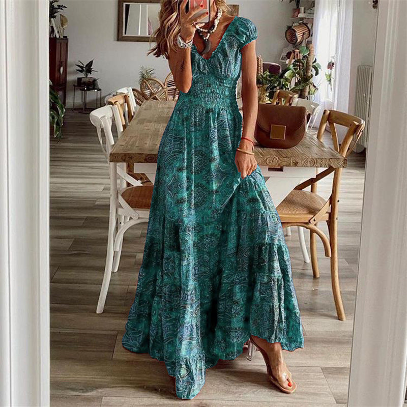 Femmes Robe Maxi Dos Rétro Chic und Stil