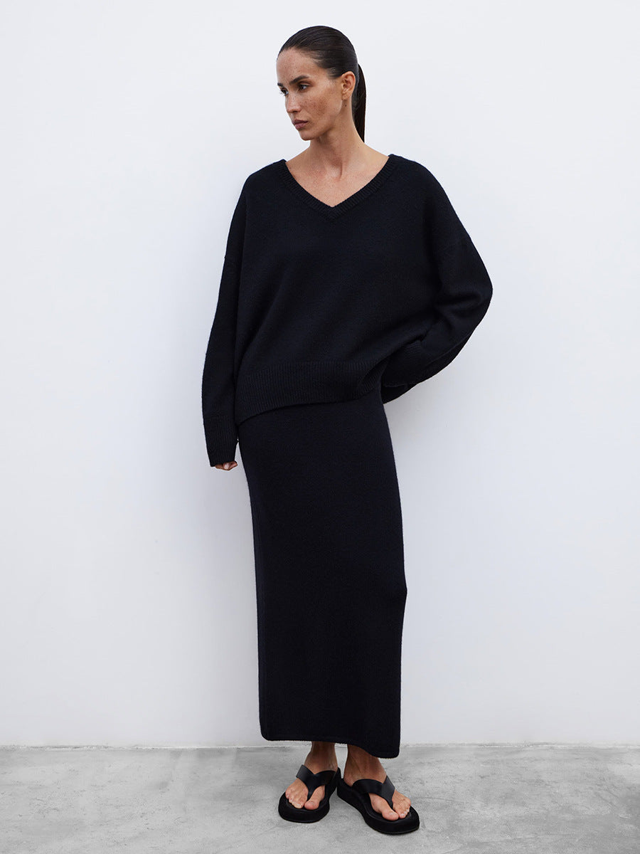 Dames Oversized V-Cou Tricot Pull Chic und Stil