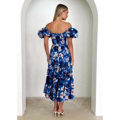 Robe maxi à épaules dénudées fleurs Chic und Stil