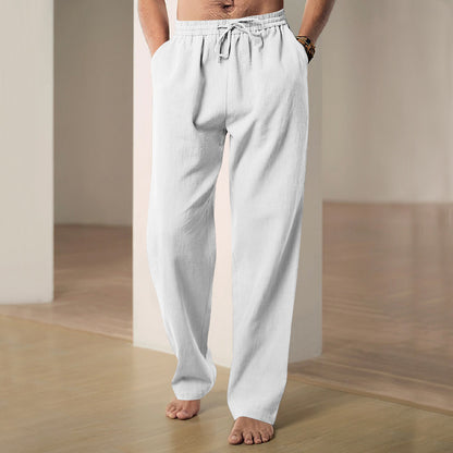 Light cotton pants for men with elastic waist Chic und Stil