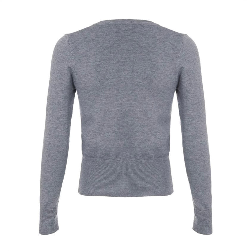 Dames Cardigan à manches longues avec décolleté en V et détails en côtes fins Chic und Stil