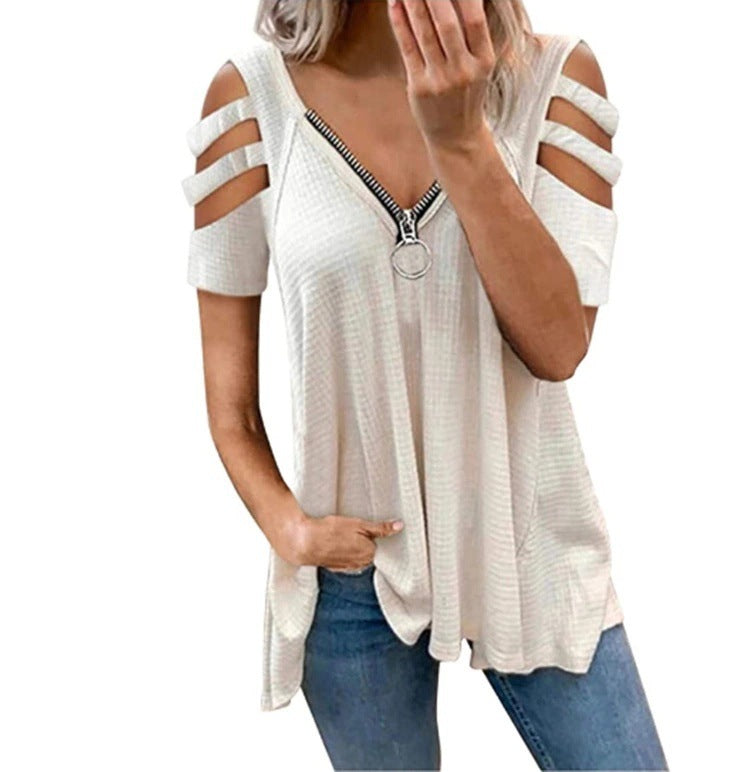 Dames pull en tricot avec des manches à découpes tendance Chic und Stil