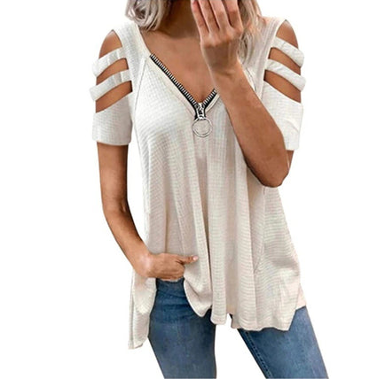 Dames pull en tricot avec des manches à découpes tendance Chic und Stil