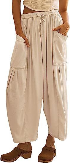 Comfortable Palazzo Pants for ladies with elastic waistband and side pockets Chic and Style