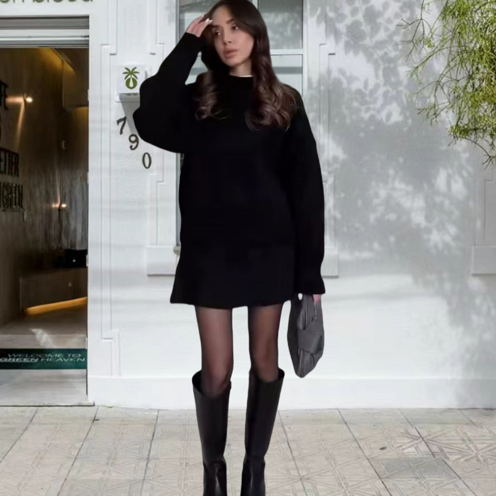 Robe en tricot pour femmes avec des manches volumineuses et une coupe décontractée Chic und Stil