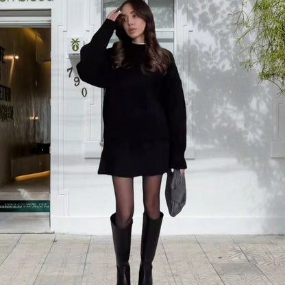 Robe en tricot pour femmes avec des manches volumineuses et une coupe décontractée Chic und Stil