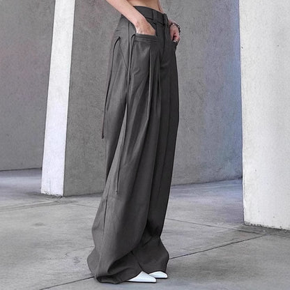 Wide pleated pants for women with side pockets and elegant waist Chic and Style