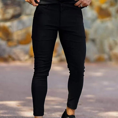 Elegant and comfortable slim fit pants for men with elastic waist and functional pockets Chic and Style