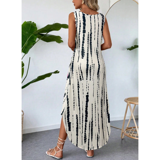 Robe maxi pour femme colorée avec poches latérales Chic und Stil