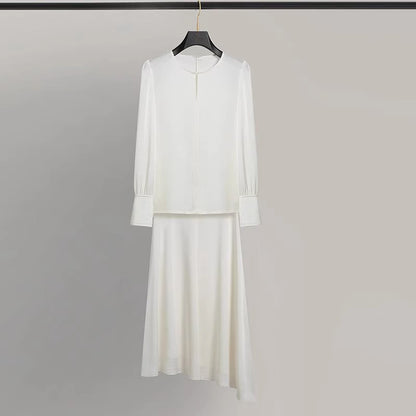 Robe midi élégante pour femme avec jupe fluide Chic und Stil
