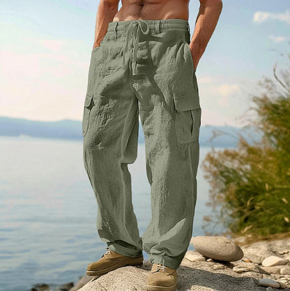 Pantalon cargo décontracté pour hommes avec taille ajustable et poches latérales pratiques Chic und Stil