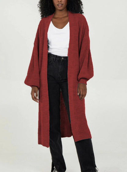 Dames Grand cardigan en tricot avec silhouette aérienne et manches volumineuses Chic und Stil