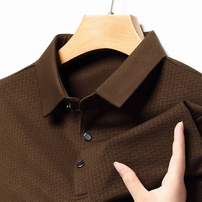 Chemise polo à manches longues pour hommes avec design structuré et coupe moderne Chic und Stil