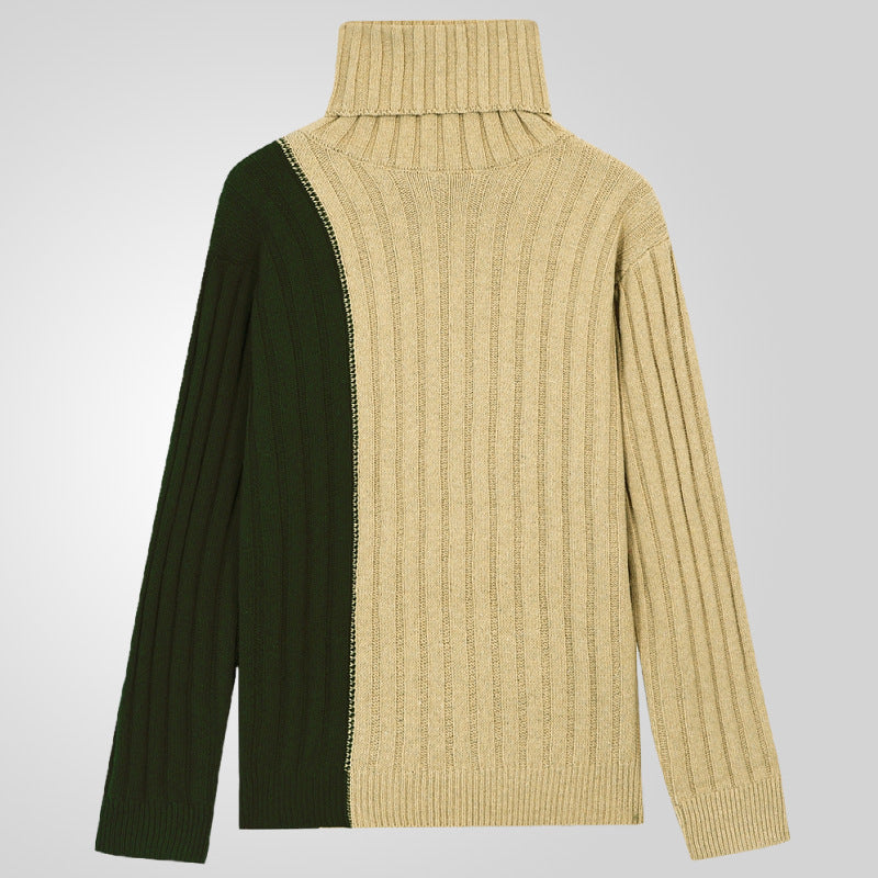 Pull en tricot pour hommes avec col montant moderne et design en dégradé de couleurs Chic und Stil