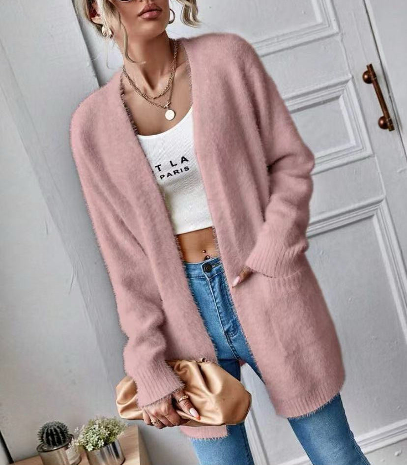 Dames cardigan ouvert moelleux en matériau doux Chic und Stil