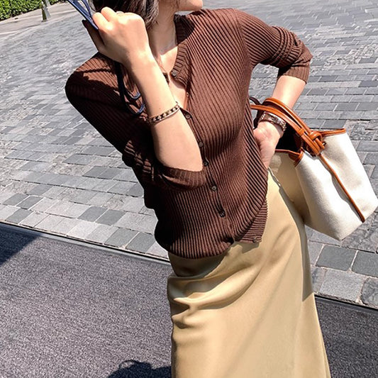 Haut boutonné côtelé pour femmes Chic und Stil
