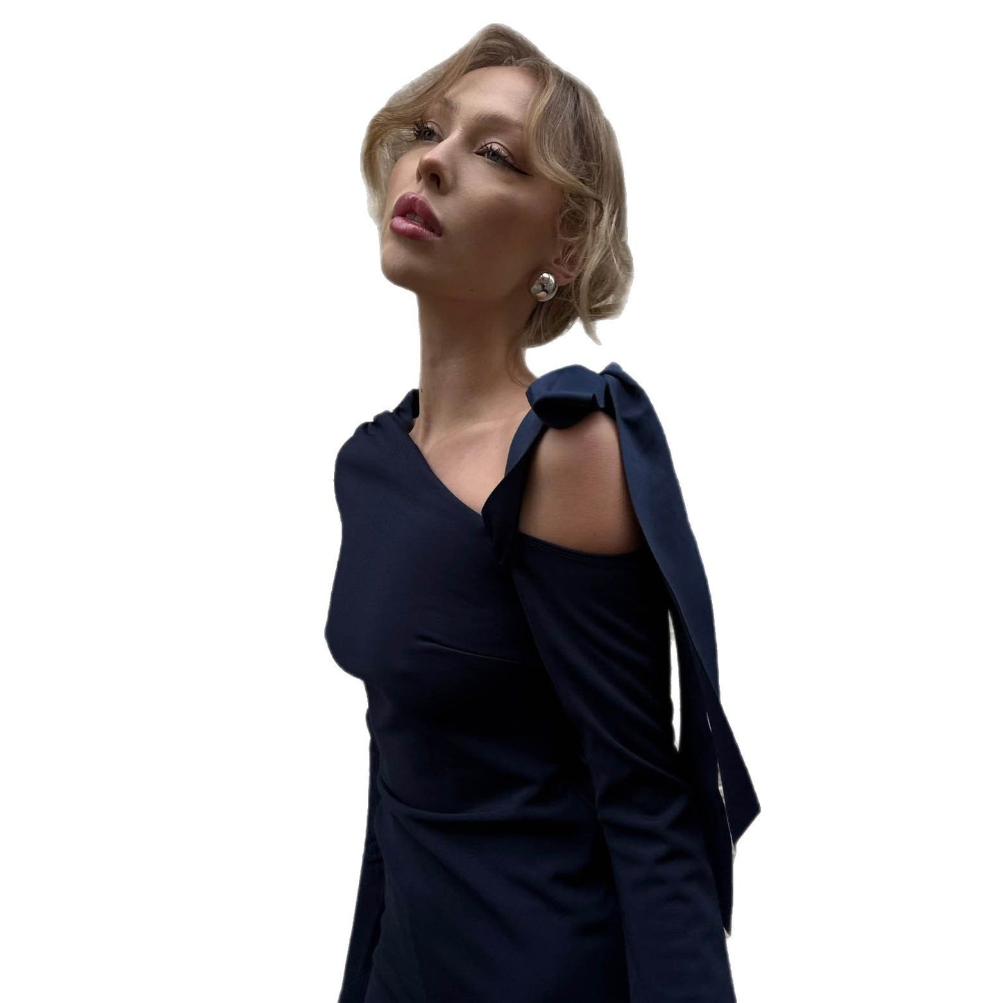 Robe maxi pour femmes avec coupe asymétrique et design élégant à épaule dénudée Chic und Stil