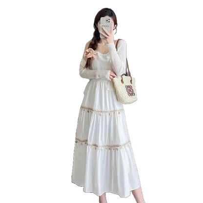 Robe maxi femme avec des détails romantiques Chic und Stil