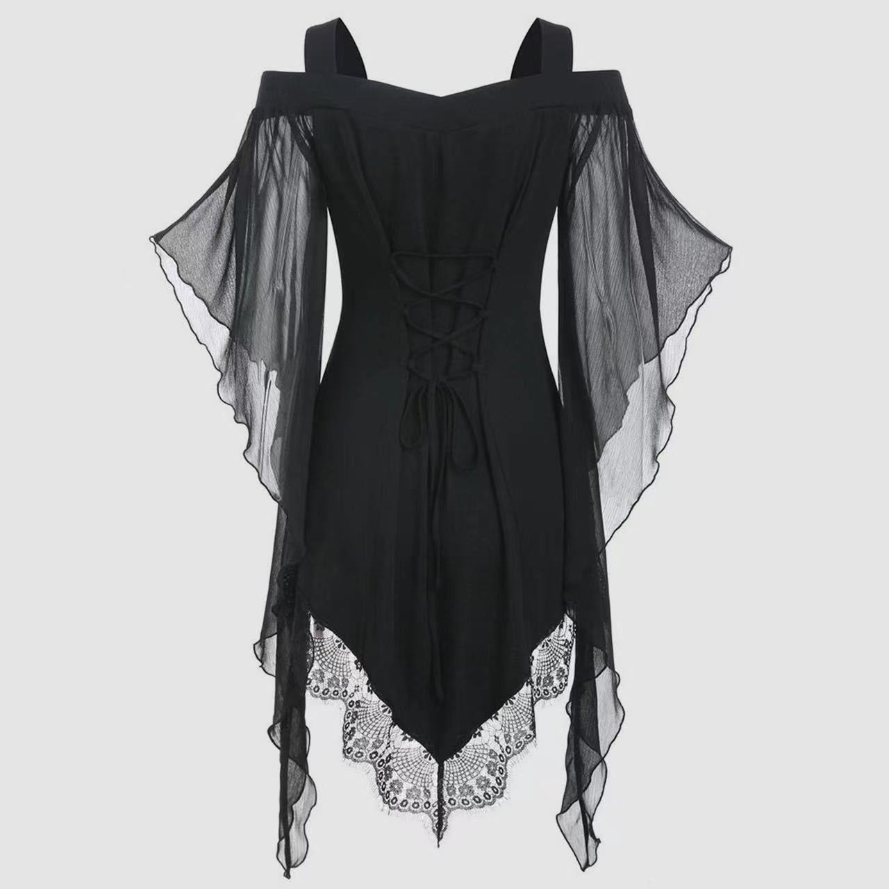 Elegant women's blouse with off-the-shoulder and lace Chic und Stil