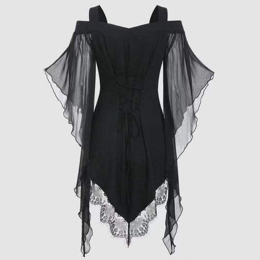 Elegant women's blouse with off-the-shoulder and lace Chic und Stil