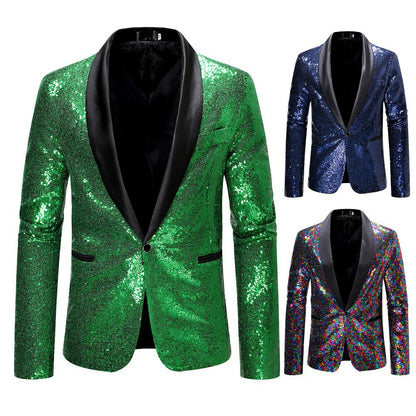 Blazer élégant pour hommes en sequins avec une coupe moderne et des accents scintillants Chic und Stil