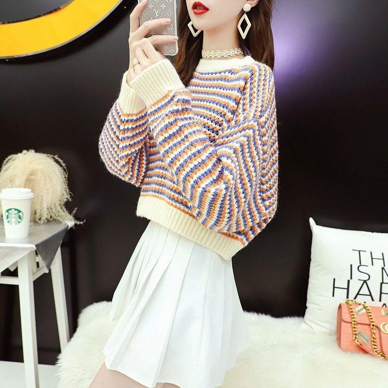 Pull en tricot à vagues pour femmes avec coupe oversized Chic und Stil