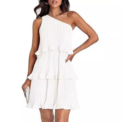 Robe asymétrique à volants pour femmes avec détails en volant Chic und Stil