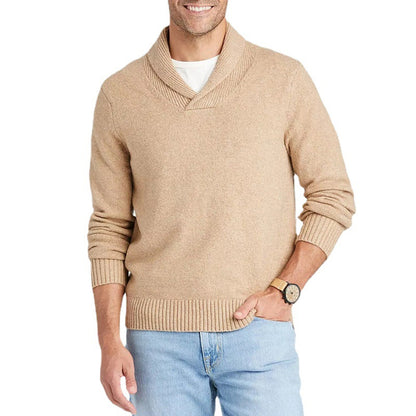 Pull homme avec col châle et design en rib délicat Chic und Stil