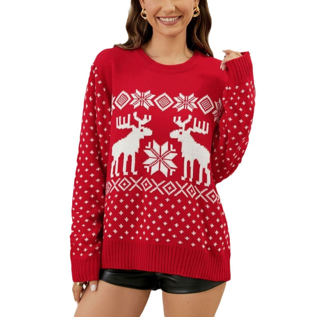 Pull Noël pour femmes avec motif de renne et motif norvégien classique Chic und Stil