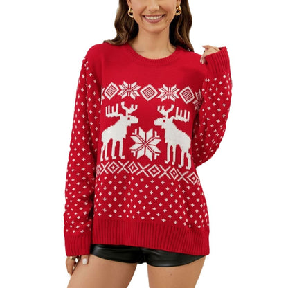 Pull Noël pour femmes avec motif de renne et motif norvégien classique Chic und Stil