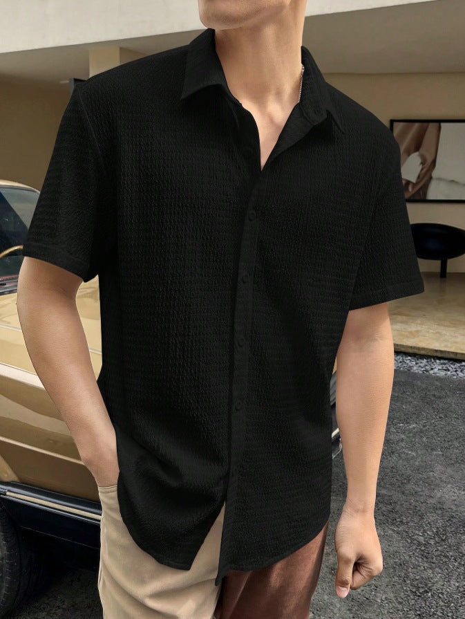 Chemise à manches courtes décontractée pour hommes avec tissu texturé Chic und Stil