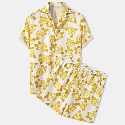 Hommes ensemble de chemise à manches courtes à la mode et de shorts Chic und Stil