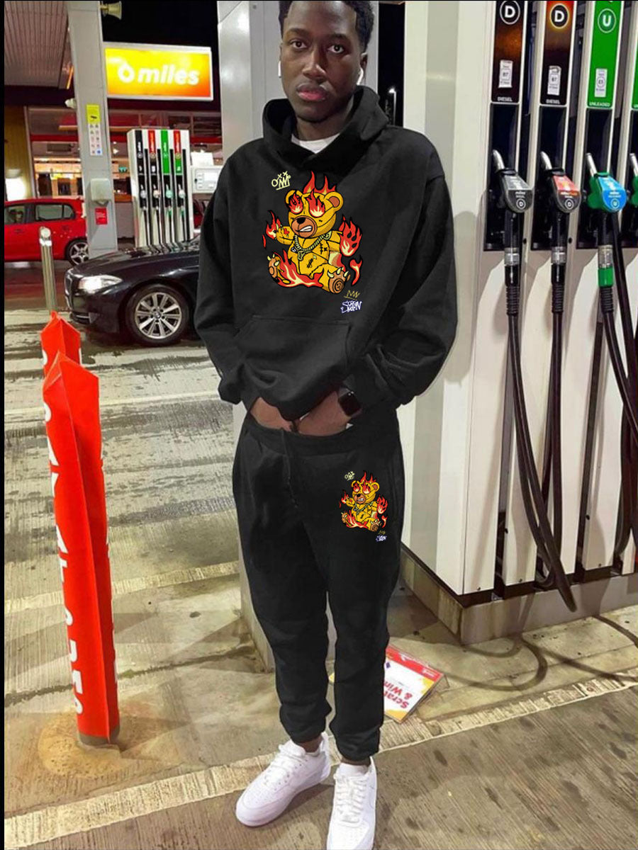 Women's hoodie and jogger pants set with creative print and vibrant design Chic and Style